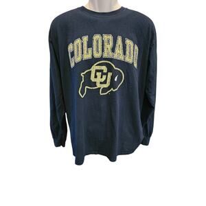 Colorado university buffaloes black yellow long sleeve t shirt game day L